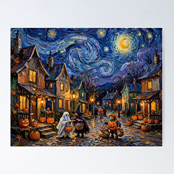 Item preview, Halloween Village Trick or Treat Night designed and sold by Late Theory.