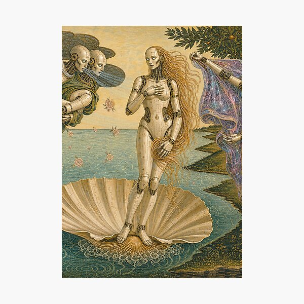 Item preview, The Birth of Venus Center Panel Cyber Renaissance Art Print designed and sold by DMarquiseArt.