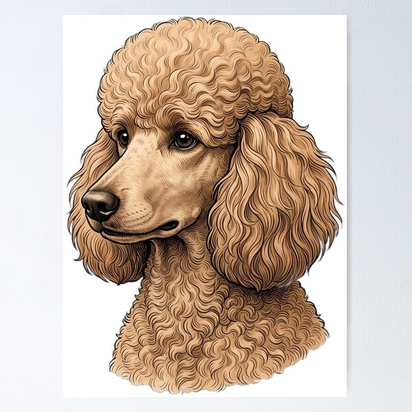 Item preview, Vintage Naturalist Standard Poodle Portrait — Antique Dog Breed Art designed and sold by Catch333.