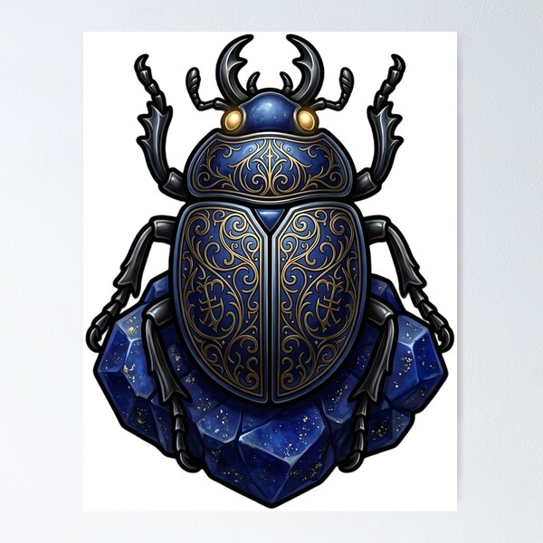 Item preview, Gothic Sacred Scarab Lapis Crystal designed and sold by IllumeInk.