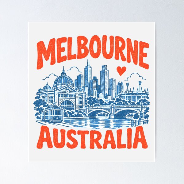 Item preview, Melbourne Australia Retro City designed and sold by HowToCanadian.
