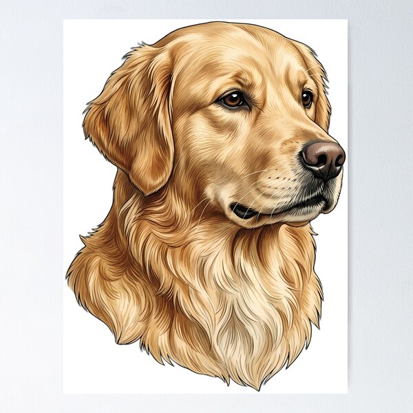 Item preview, Vintage Naturalist Golden Retriever Portrait — Antique Dog Breed Art designed and sold by Catch333.