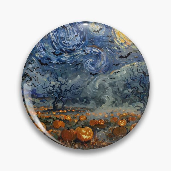 Item preview, Starry Night Halloween Pumpkin Field designed and sold by Late Theory.