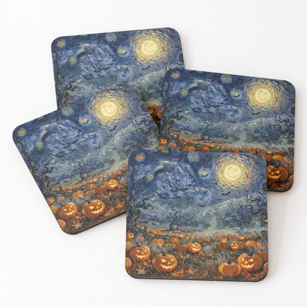 Item preview, Starry Night Halloween Pumpkin Field designed and sold by Late Theory.