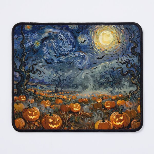 Item preview, Starry Night Halloween Pumpkin Field designed and sold by Late Theory.
