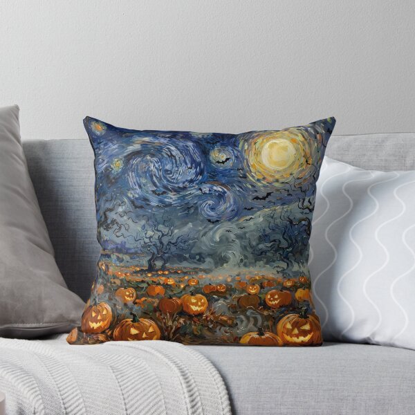 Item preview, Starry Night Halloween Pumpkin Field designed and sold by Late Theory.