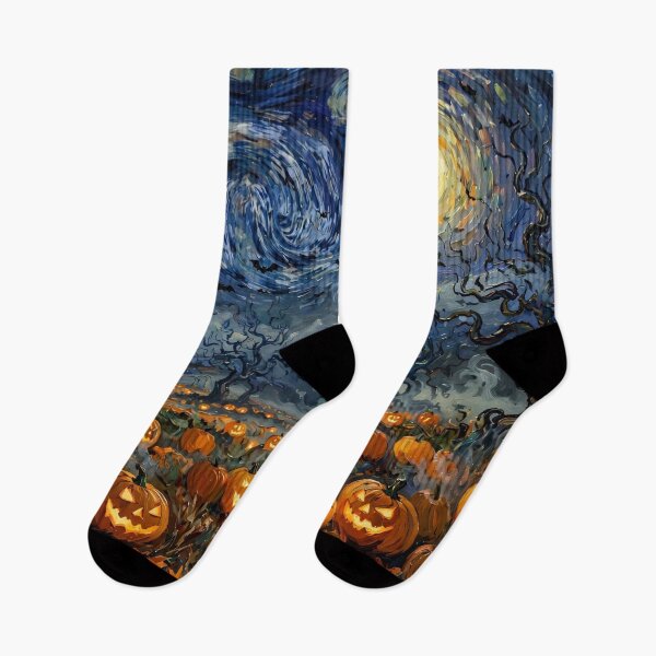 Item preview, Starry Night Halloween Pumpkin Field designed and sold by Late Theory.