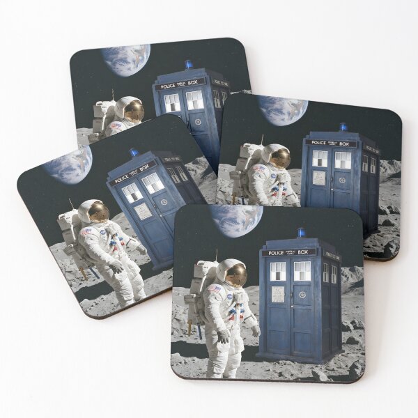 Item preview, NASA astronaut finds police box on the moon designed and sold by WiseBow.