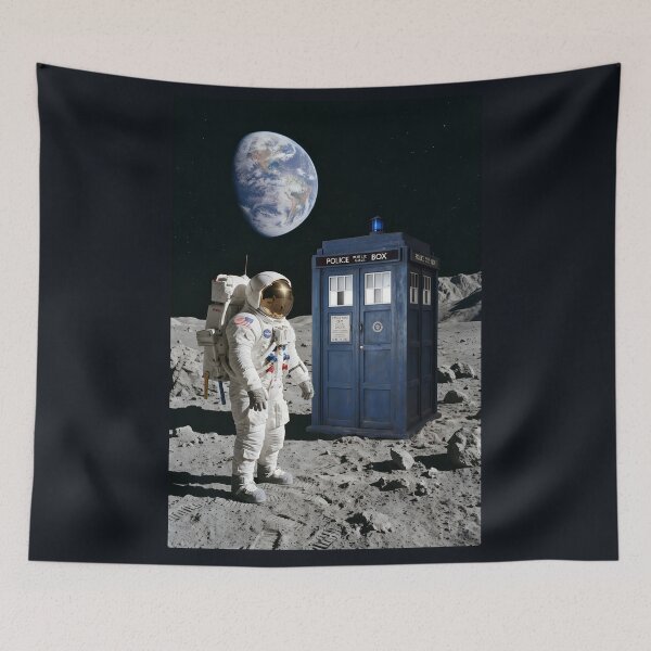 Item preview, NASA astronaut finds police box on the moon designed and sold by WiseBow.