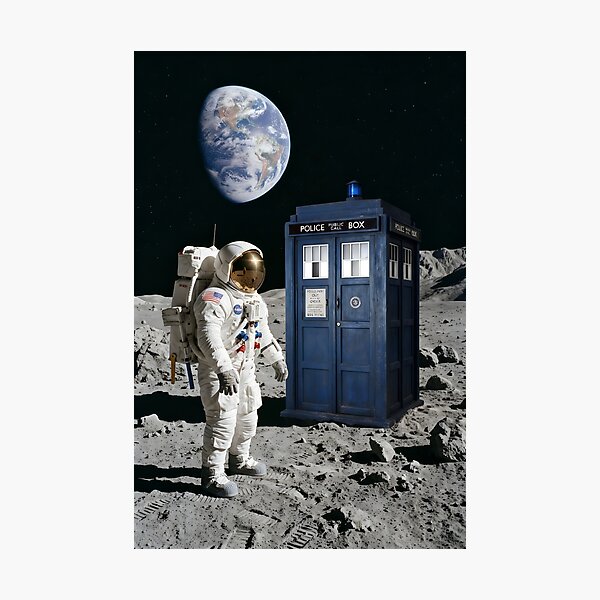 Item preview, NASA astronaut finds police box on the moon designed and sold by WiseBow.
