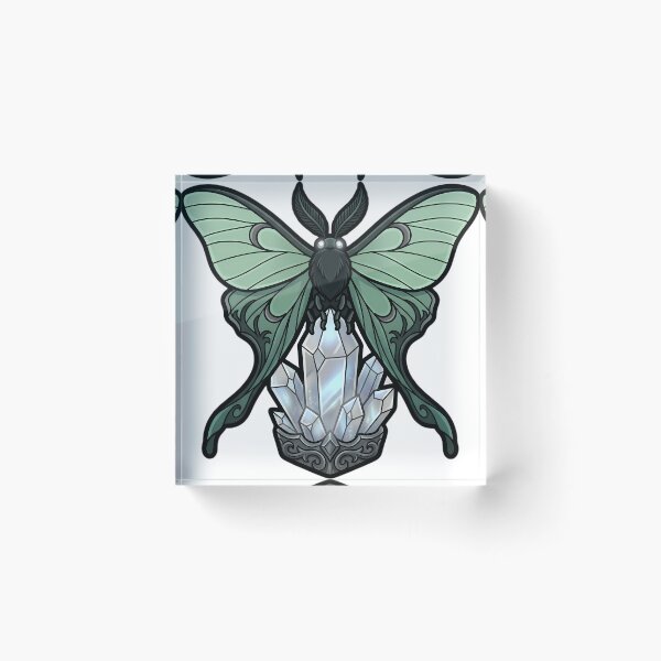 Item preview, Gothic Luna Moth Moonstone Crystal designed and sold by IllumeInk.