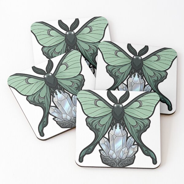 Item preview, Gothic Luna Moth Moonstone Crystal designed and sold by IllumeInk.