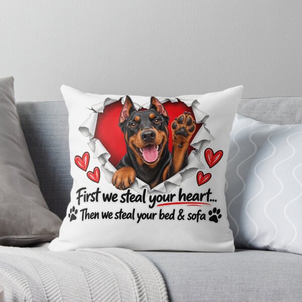 Item preview, Funny Doberman Dog Sofa Quote designed and sold by luu phong.