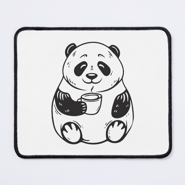 Item preview, Panda with Coffee Funny Gift designed and sold by OneLine Studio.