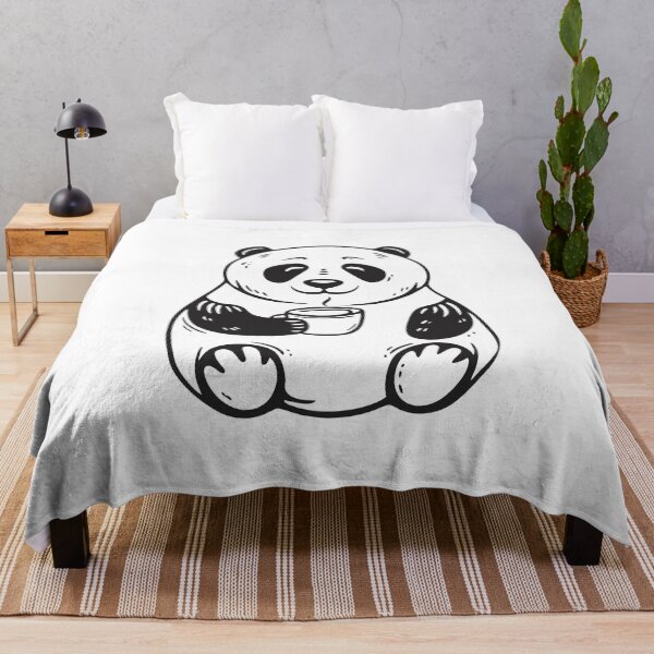 Item preview, Panda with Coffee Funny Gift designed and sold by OneLine Studio.