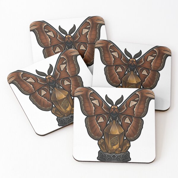 Item preview, Gothic Atlas Moth Dark Amber Crystal designed and sold by IllumeInk.