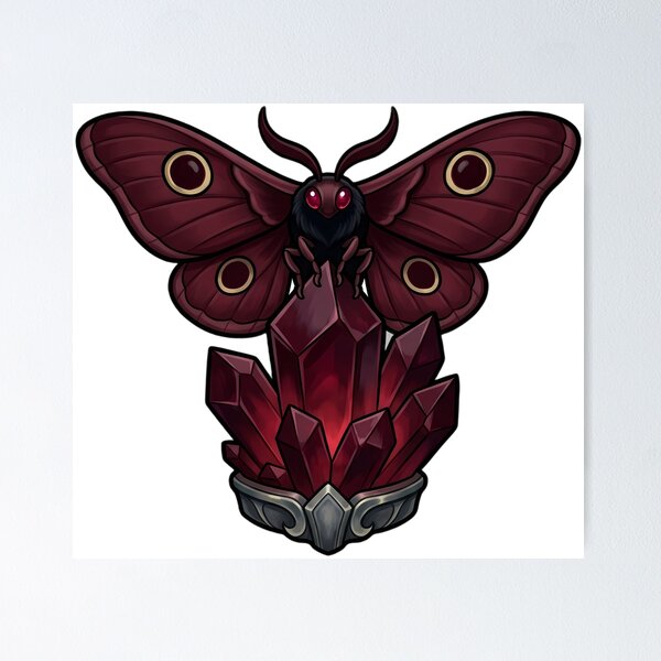 Item preview, Gothic Emperor Moth Garnet Crystal designed and sold by IllumeInk.