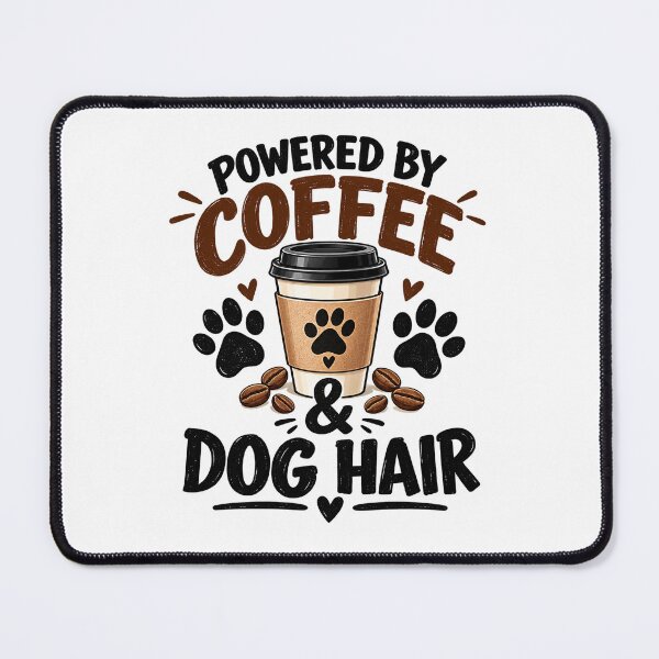 Item preview, Powered by Coffee and Dog Hair Funny Dog Lover Design designed and sold by SquareSign.