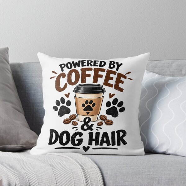 Item preview, Powered by Coffee and Dog Hair Funny Dog Lover Design designed and sold by SquareSign.