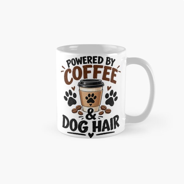 Item preview, Powered by Coffee and Dog Hair Funny Dog Lover Design designed and sold by SquareSign.