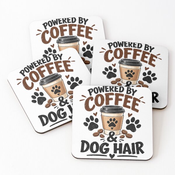 Item preview, Powered by Coffee and Dog Hair Funny Dog Lover Design designed and sold by SquareSign.
