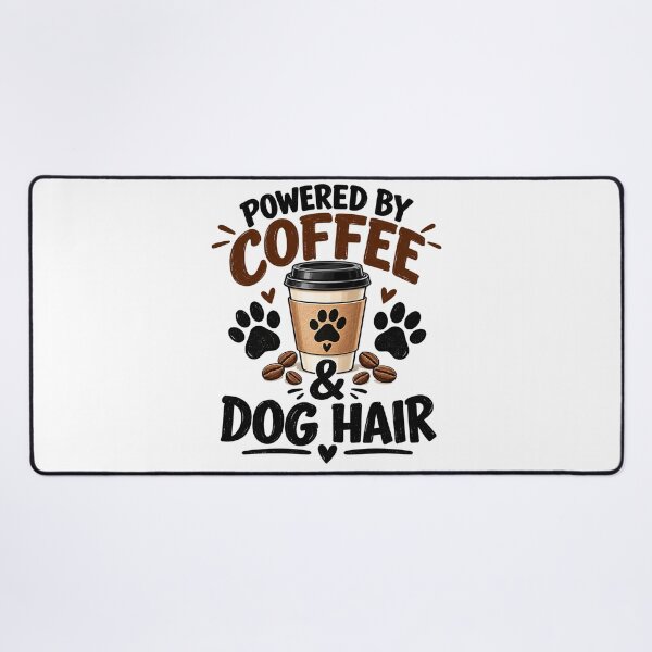 Item preview, Powered by Coffee and Dog Hair Funny Dog Lover Design designed and sold by SquareSign.