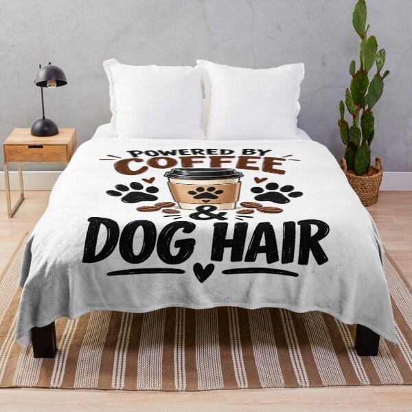 Item preview, Powered by Coffee and Dog Hair Funny Dog Lover Design designed and sold by SquareSign.