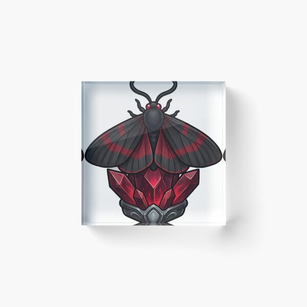 Item preview, Gothic Cinnabar Moth Ruby Crystal designed and sold by IllumeInk.