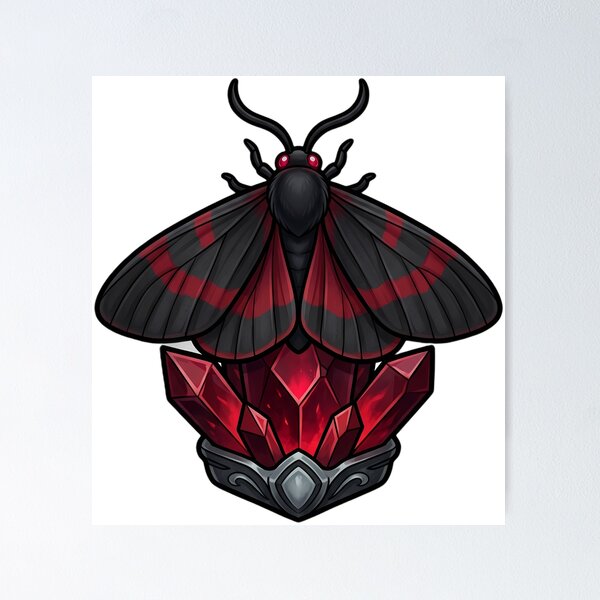 Item preview, Gothic Cinnabar Moth Ruby Crystal designed and sold by IllumeInk.