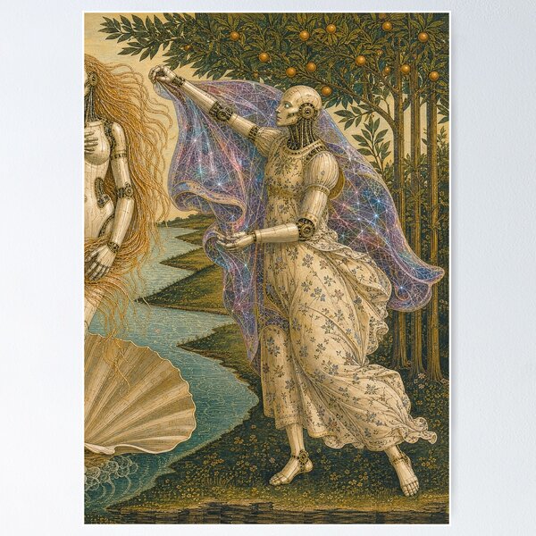 Item preview, The Birth of Digital Soul Right Panel Cyber Renaissance Art Print designed and sold by DMarquiseArt.