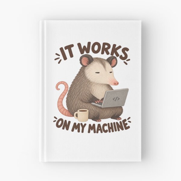 Item preview, Opossum Programmer with Laptop and “It Works on My Machine” Quote designed and sold by SayMaria.