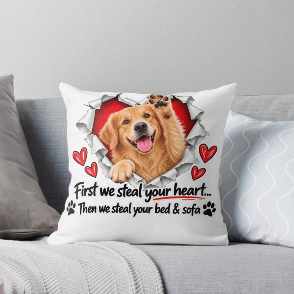 Item preview, Funny Golden Retriever Dog Sofa Quote designed and sold by luu phong.