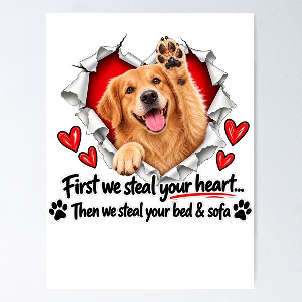 Item preview, Funny Golden Retriever Dog Sofa Quote designed and sold by luu phong.