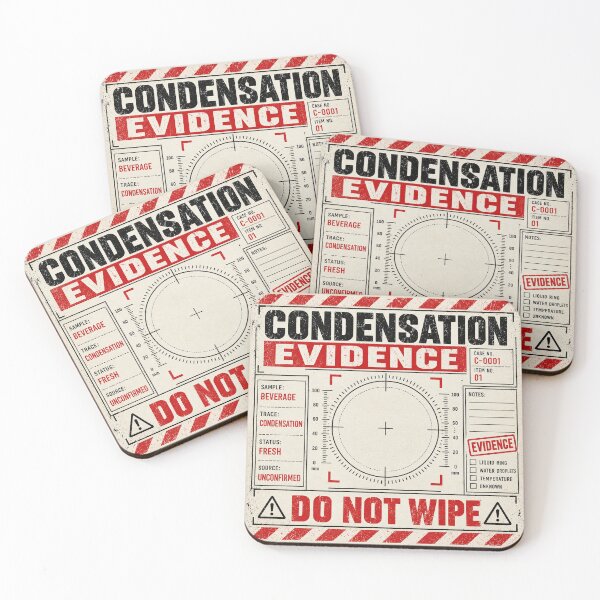 Item preview, Condensation Evidence – Funny Forensic Coaster Design designed and sold by astersgraphics.
