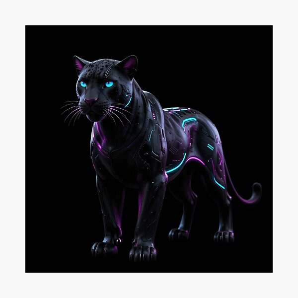 Item preview, Cyberpunk Neon Panther Gamer Art designed and sold by Thompika.