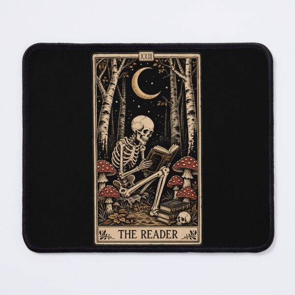 Item preview, The Reader Antique Tarot Cartomancy - Skull And Mushrooms With Moon designed and sold by FernaRoje.