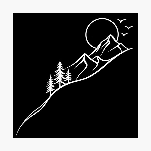 Item preview, Mountain Moon – Minimalist Wilderness Landscape designed and sold by SimsimahLaughs.