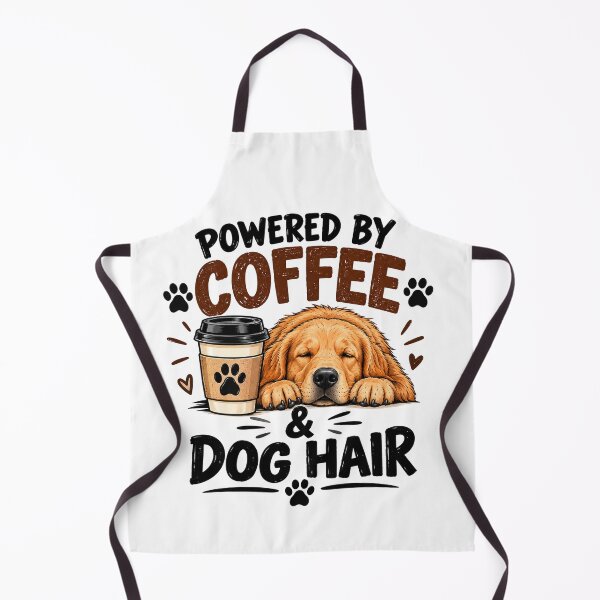 Item preview, Powered by Coffee and Dog Hair Funny Golden Retriever Design designed and sold by SquareSign.