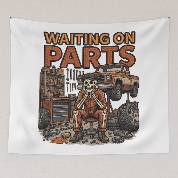 Item preview, Waiting On Parts Skeleton Mechanic Project Car designed and sold by ArtDesignTp.
