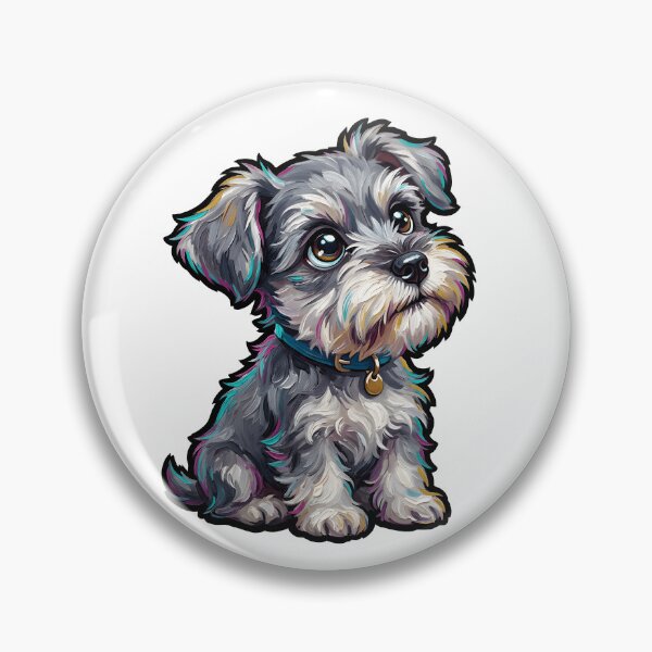 Item preview, Super Cute Retro Oil Painted Schnauzer Puppy Graphic designed and sold by IrisByJoVon.