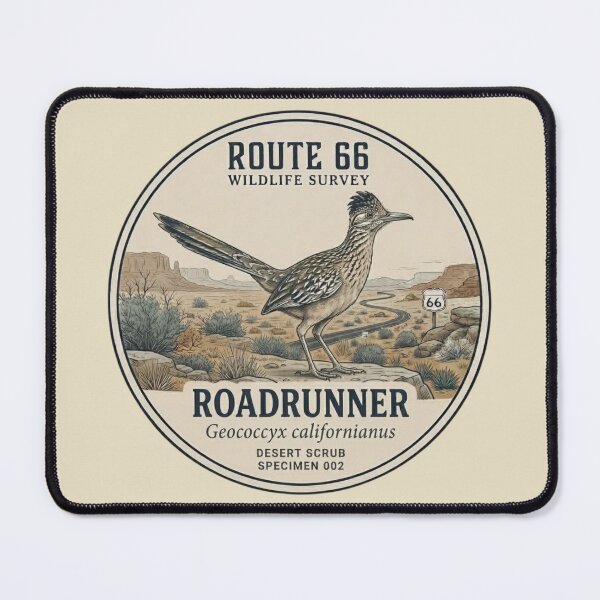 Item preview, Greater Roadrunner Route 66 Wildlife Badge designed and sold by CalmCapy Co.