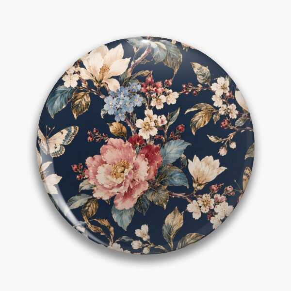 Item preview, Midnight Garden Birds & Butterflies – Vintage Botanical Floral Pattern designed and sold by VibnWalls.