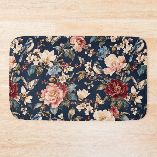 Item preview, Midnight Garden Birds & Butterflies – Vintage Botanical Floral Pattern designed and sold by VibnWalls.