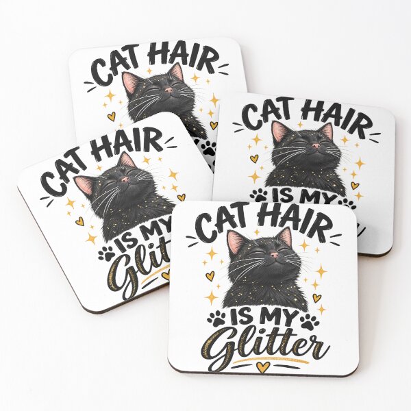 Item preview, Cat Hair Is My Glitter Funny Black Cat Lover Design designed and sold by SquareSign.