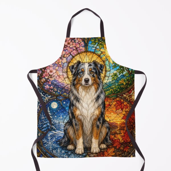 Item preview, The Four Seasons Australian Shepherd – Azure and Amber Eyes designed and sold by Pixel Sakura Gallery.
