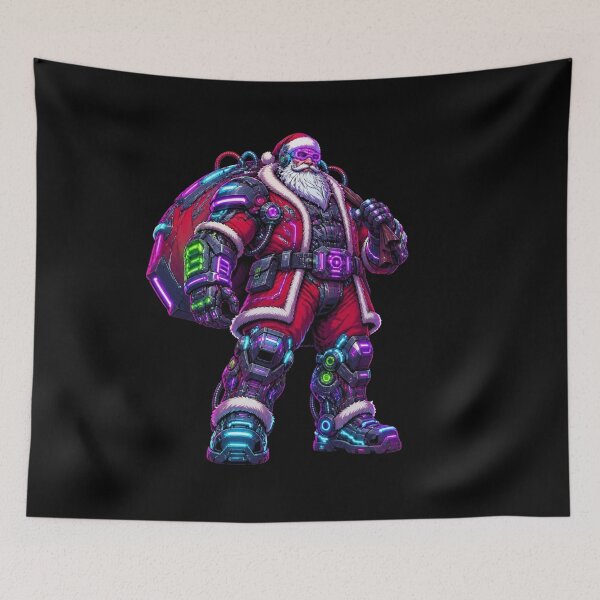 Item preview, Cyberpunk Mecha Santa Claus Cyborg Graphic designed and sold by LazyDayzCo.