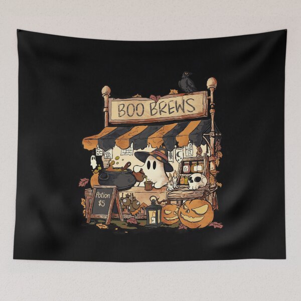 Item preview, Boo Brews Cute Ghost Potion Stand Cozy Halloween Design designed and sold by gritgraphas.