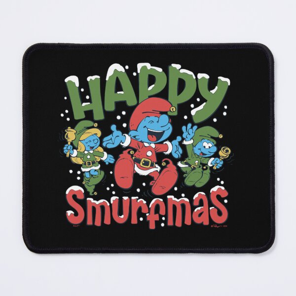 Item preview, The Smurfs Christmas Happy Joyful Smurfmas Big Chest Logo Essential designed and sold by circliqueart.