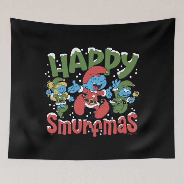 Item preview, The Smurfs Christmas Happy Joyful Smurfmas Big Chest Logo Essential designed and sold by circliqueart.
