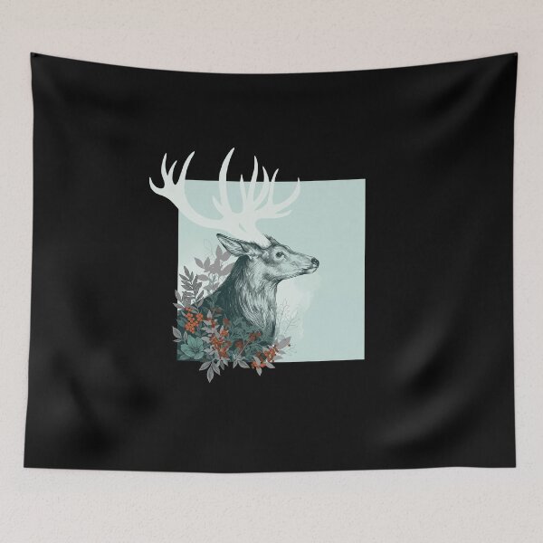 Item preview, Floral Antler Deer designed and sold by edafox.
